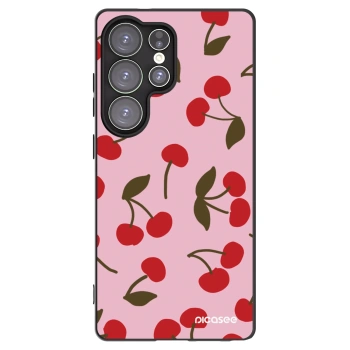 Picasee Μαύρη θήκη σιλικόνης για Samsung Galaxy S25 Ultra 5G - Cherry