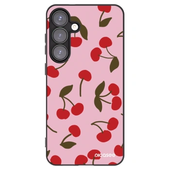 Picasee Μαύρη θήκη σιλικόνης για Samsung Galaxy S25+ 5G - Cherry