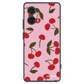Picasee Μαύρη θήκη σιλικόνης για Motorola Moto G35 5G - Cherry