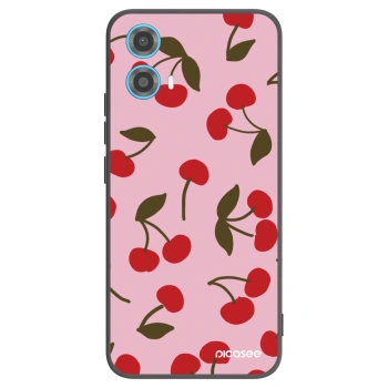 Picasee Μαύρη θήκη σιλικόνης για Motorola Moto G34 5G - Cherry