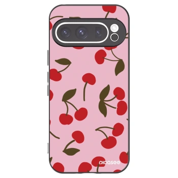 Picasee Μαύρη θήκη σιλικόνης για Google Pixel 9 Pro - Cherry