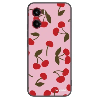Picasee Μαύρη θήκη σιλικόνης για Motorola Moto G05 - Cherry