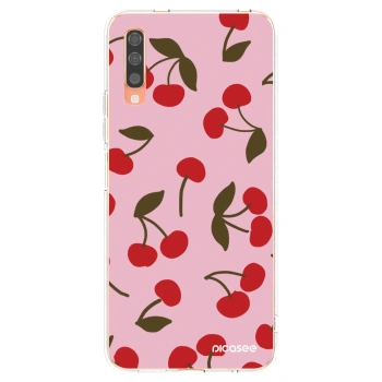 Picasee διαφανής θήκη σιλικόνης Samsung Galaxy A70 A705F - Cherry