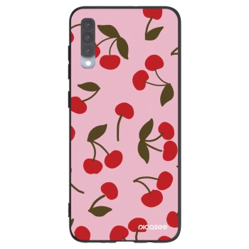 Picasee Μαύρη θήκη σιλικόνης για Samsung Galaxy A70 A705F - Cherry