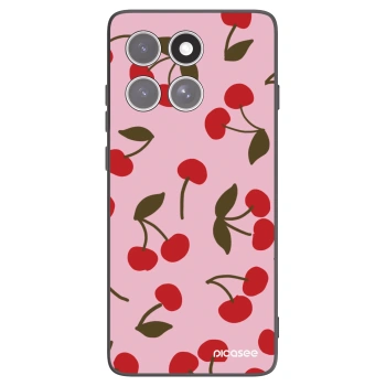 Picasee Μαύρη θήκη σιλικόνης για Motorola Edge 60 Pro - Cherry