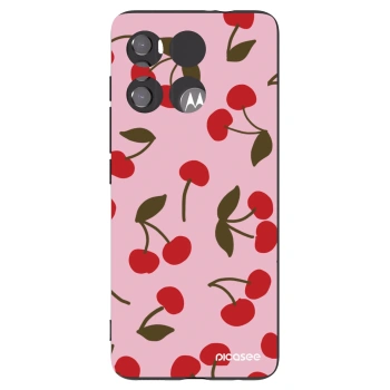 Picasee Μαύρη θήκη σιλικόνης για Motorola Edge 60 5G - Cherry