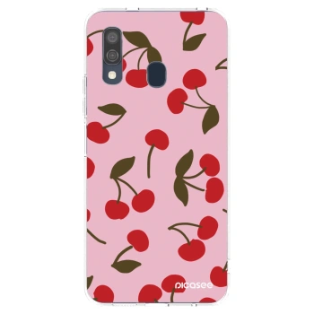 Picasee διαφανής θήκη σιλικόνης Samsung Galaxy A40 A405F - Cherry