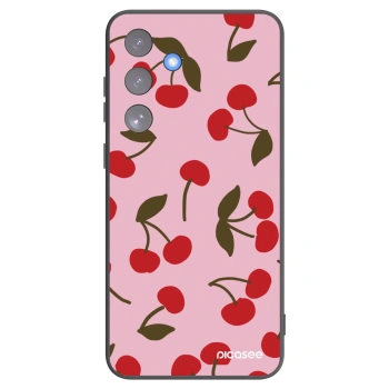 Picasee Μαύρη θήκη σιλικόνης για Samsung Galaxy S25 FE 5G - Cherry