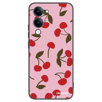Picasee Μαύρη θήκη σιλικόνης για Vivo Y29s 5G - Cherry