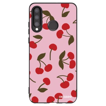 Picasee Μαύρη θήκη σιλικόνης για Huawei P30 Lite - Cherry