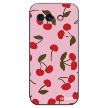 Picasee Μαύρη θήκη σιλικόνης για Google Pixel 10a - Cherry