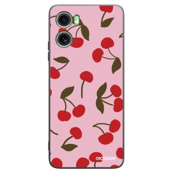 Picasee Μαύρη θήκη σιλικόνης για Motorola Moto G06 - Cherry