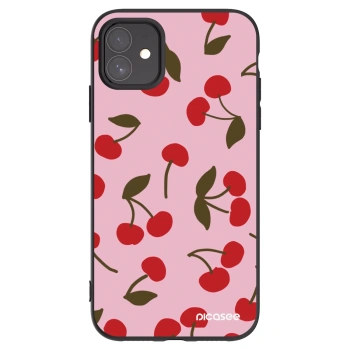 Picasee Μαύρη θήκη σιλικόνης για Apple iPhone 11 - Cherry