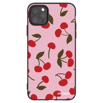 Picasee Μαύρη θήκη σιλικόνης για Apple iPhone 11 Pro Max - Cherry