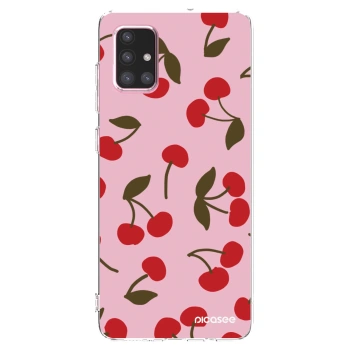 Picasee διαφανής θήκη σιλικόνης Samsung Galaxy A71 A715F - Cherry