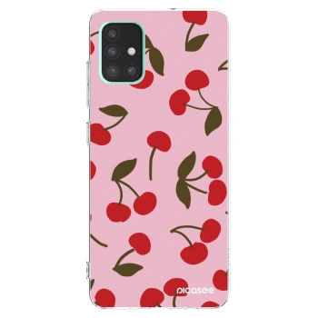 Picasee διαφανής θήκη σιλικόνης Samsung Galaxy A51 A515F - Cherry