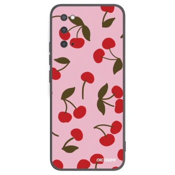 Picasee Μαύρη θήκη σιλικόνης για Samsung Galaxy S20 G980F - Cherry