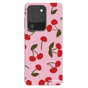Picasee διαφανής θήκη σιλικόνης Samsung Galaxy S20 Ultra 5G G988F - Cherry