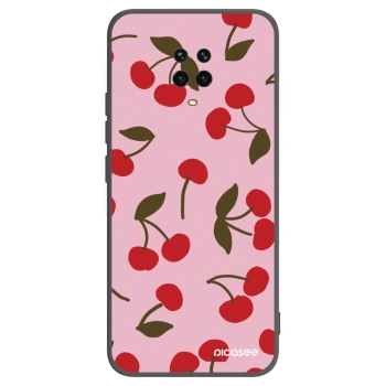 Picasee Μαύρη θήκη σιλικόνης για Xiaomi Redmi Note 9 Pro - Cherry