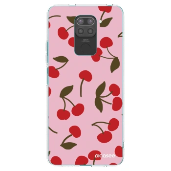 Picasee Μαύρη θήκη σιλικόνης για Xiaomi Redmi Note 9 - Cherry