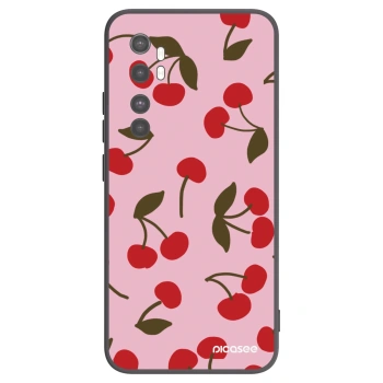Picasee Μαύρη θήκη σιλικόνης για Xiaomi Mi Note 10 Lite - Cherry