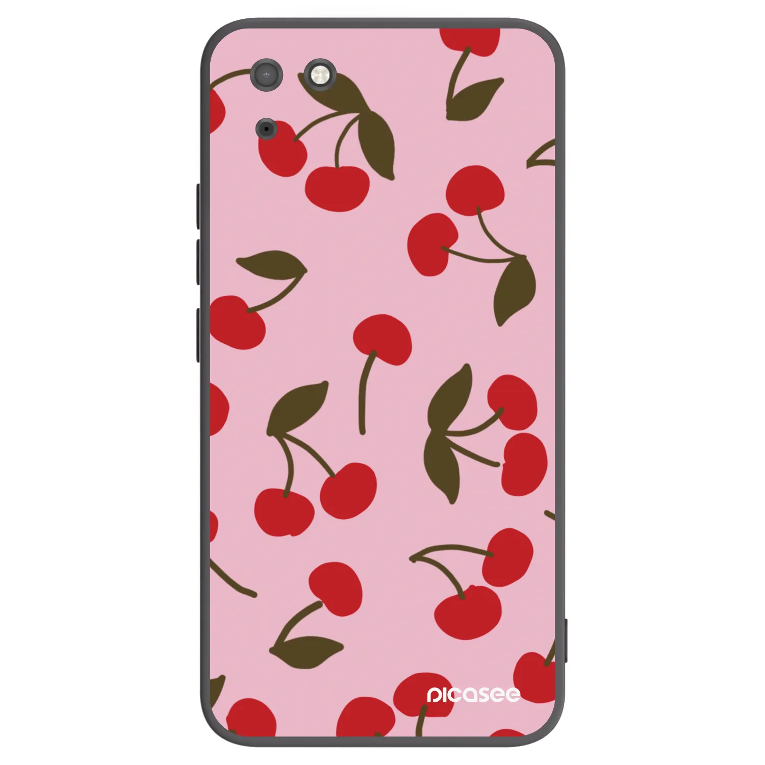 Picasee Μαύρη θήκη σιλικόνης για Huawei Y5P - Cherry