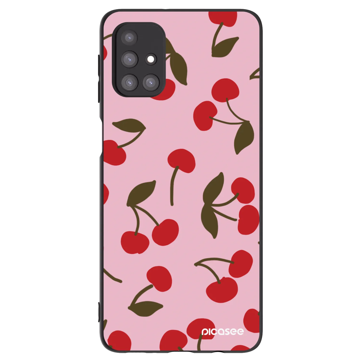 Picasee Μαύρη θήκη σιλικόνης για Samsung Galaxy M31s - Cherry