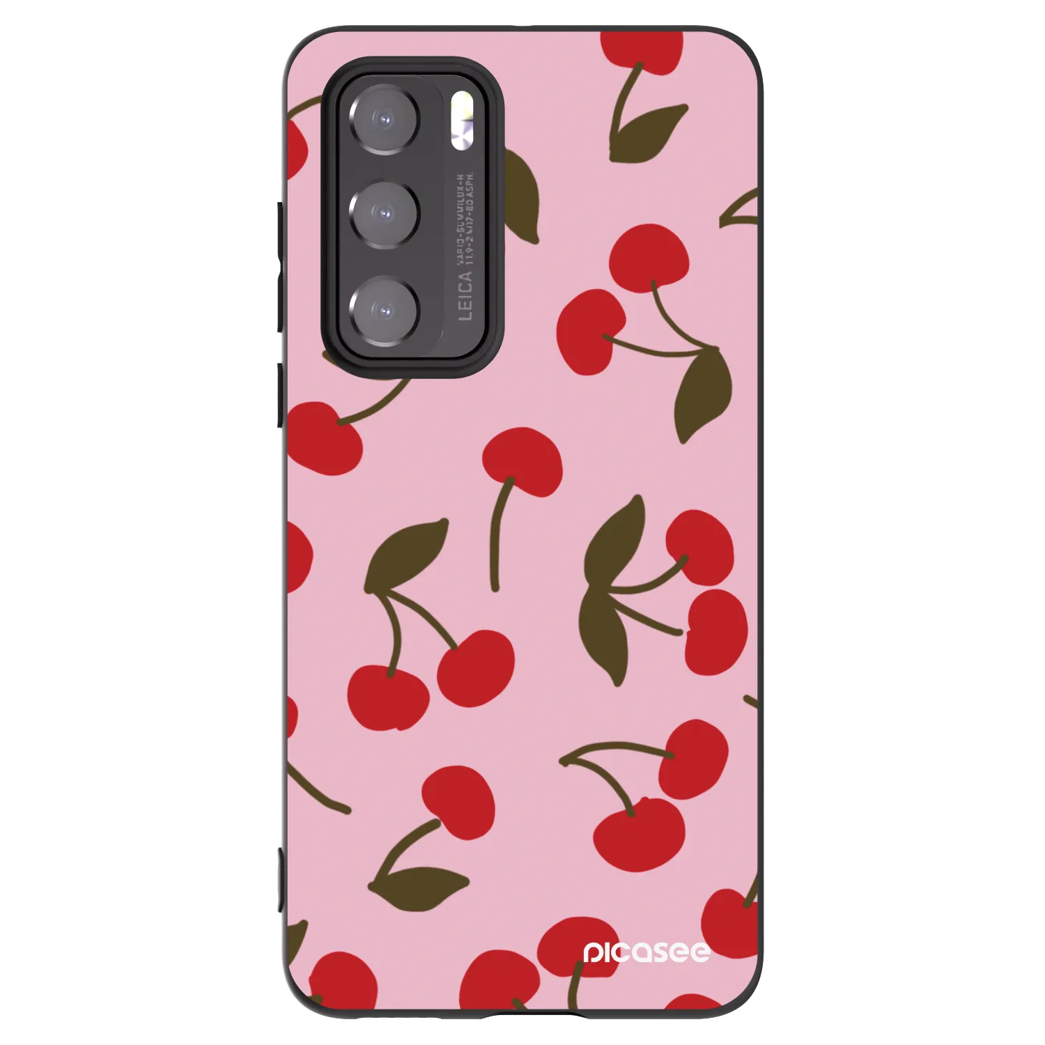 Picasee Μαύρη θήκη σιλικόνης για Huawei P40 - Cherry