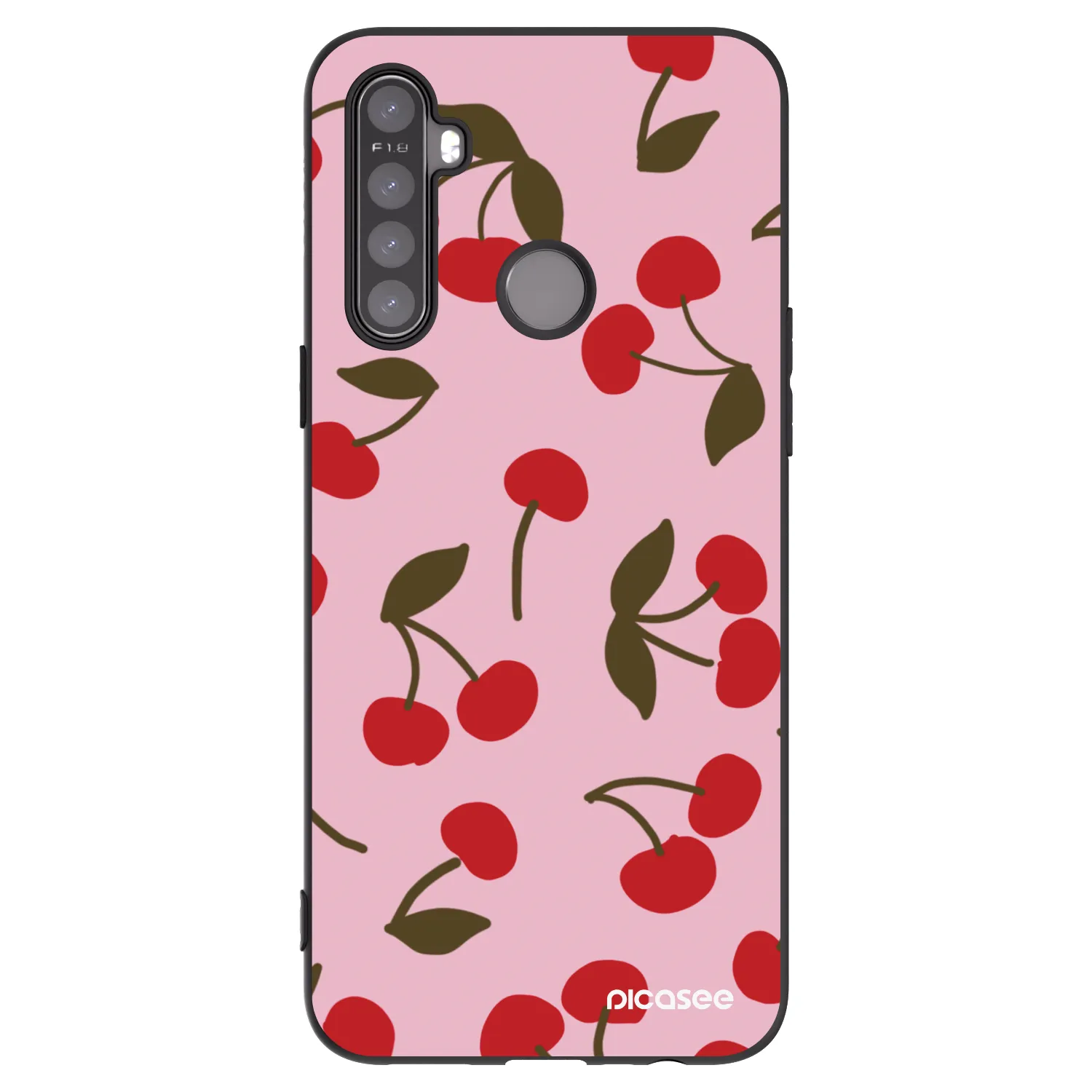 Picasee Μαύρη θήκη σιλικόνης για Realme 5 - Cherry