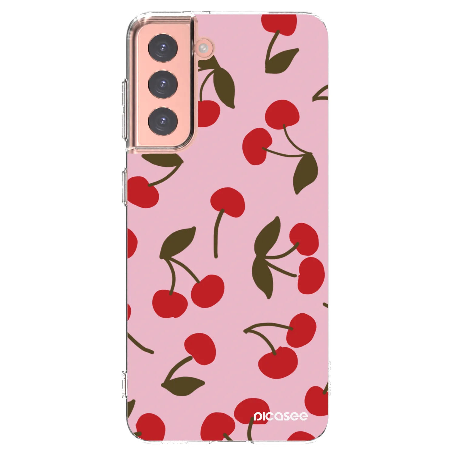 Picasee διαφανής θήκη σιλικόνης Samsung Galaxy S21 5G G991B - Cherry