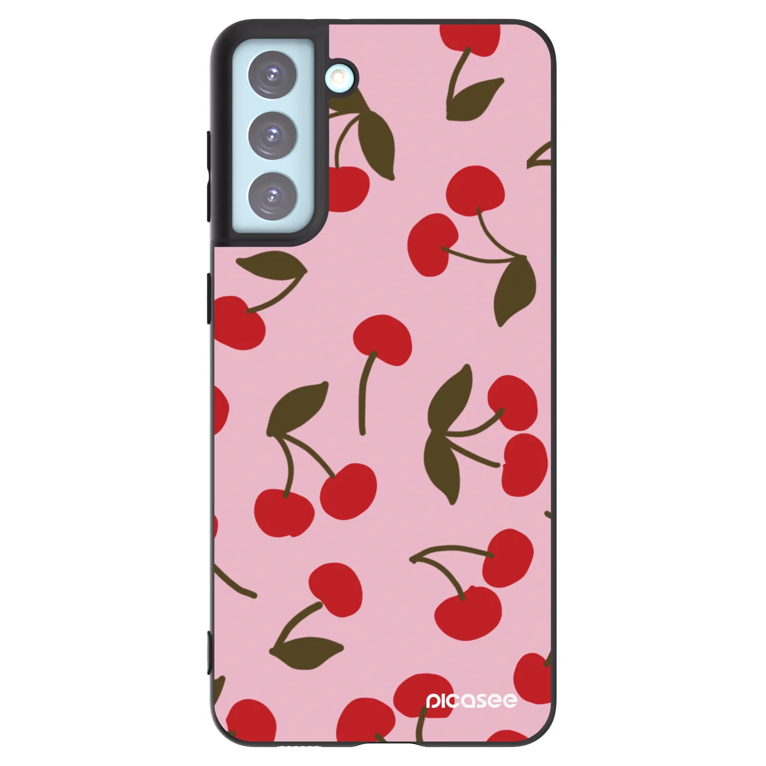 Picasee Μαύρη θήκη σιλικόνης για Samsung Galaxy S21+ 5G G996F - Cherry