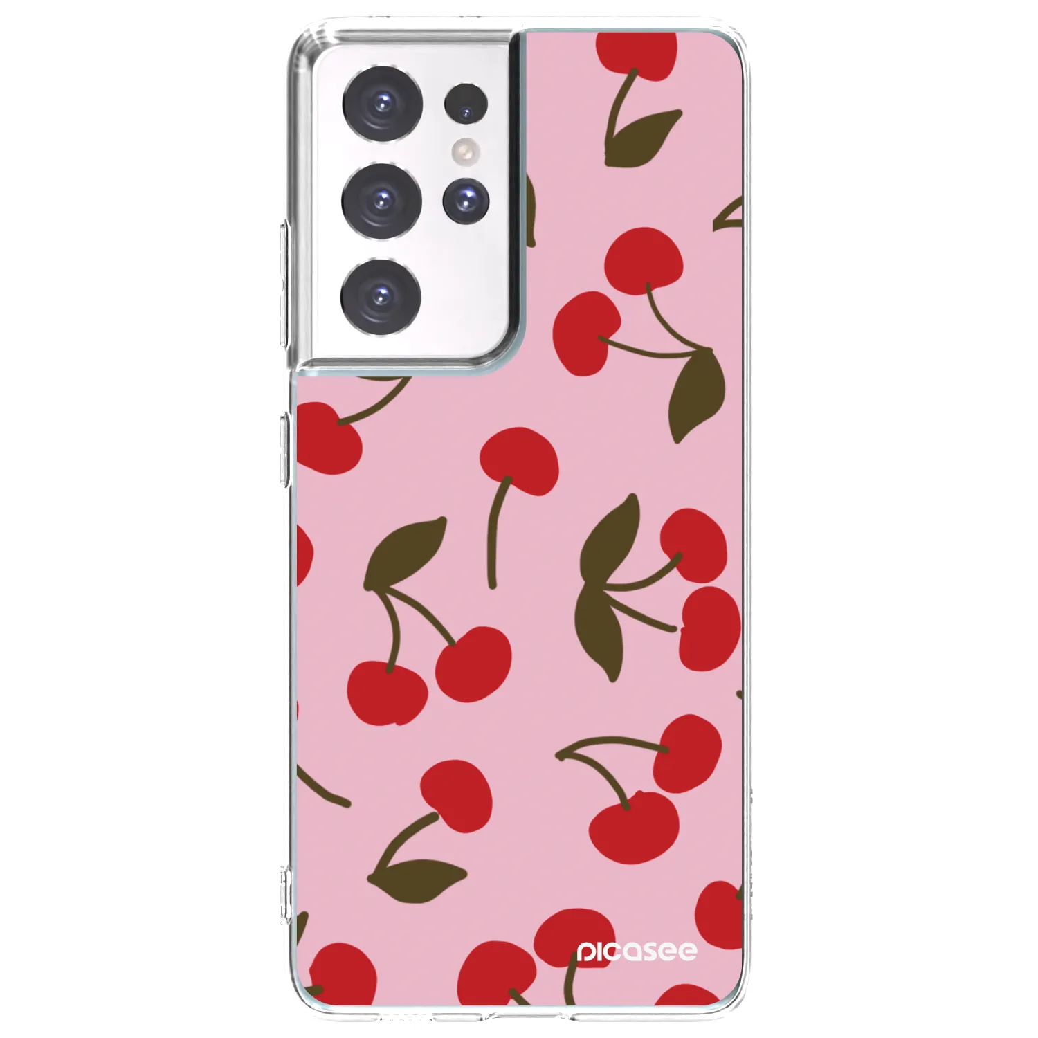 Picasee διαφανής θήκη σιλικόνης Samsung Galaxy S21 Ultra 5G G998B - Cherry