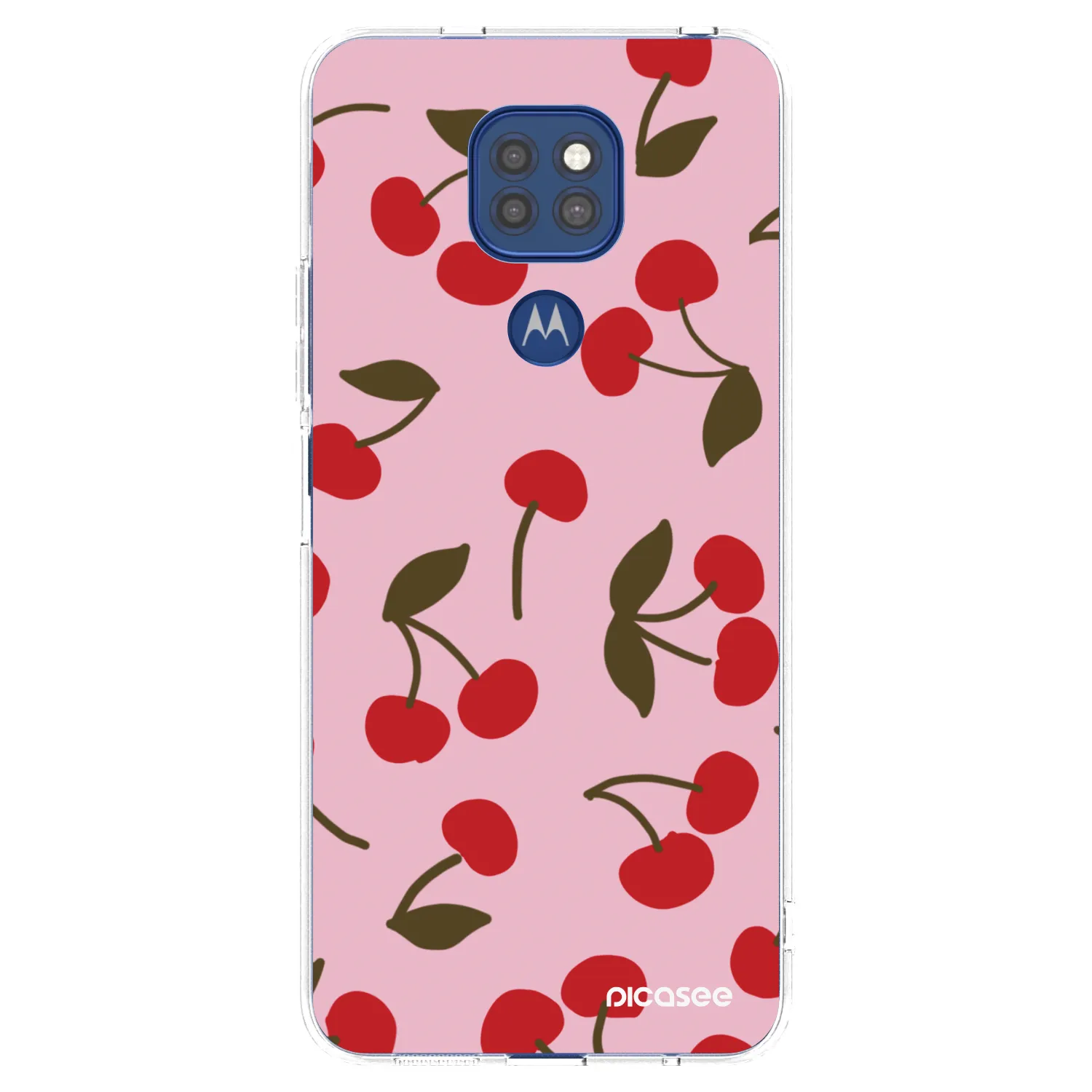 Picasee διαφανής θήκη σιλικόνης Motorola Moto G9 Play - Cherry