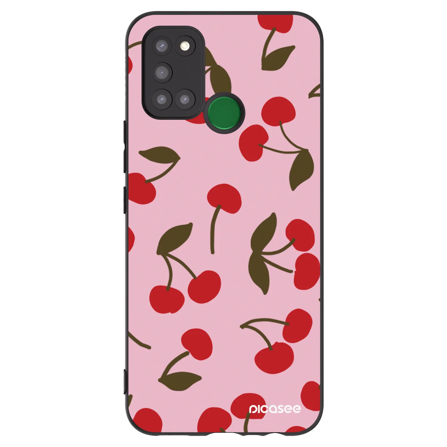 Picasee Μαύρη θήκη σιλικόνης για Realme 7i - Cherry