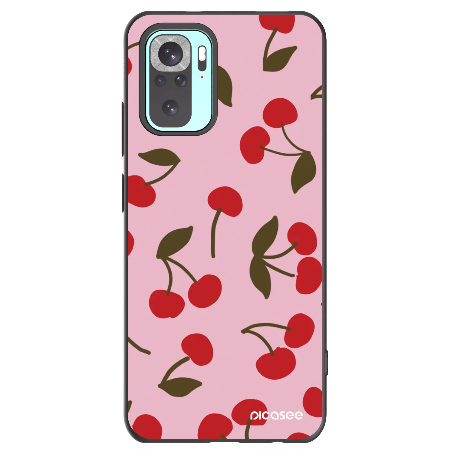 Picasee Μαύρη θήκη σιλικόνης για Xiaomi Redmi Note 10 Pro - Cherry