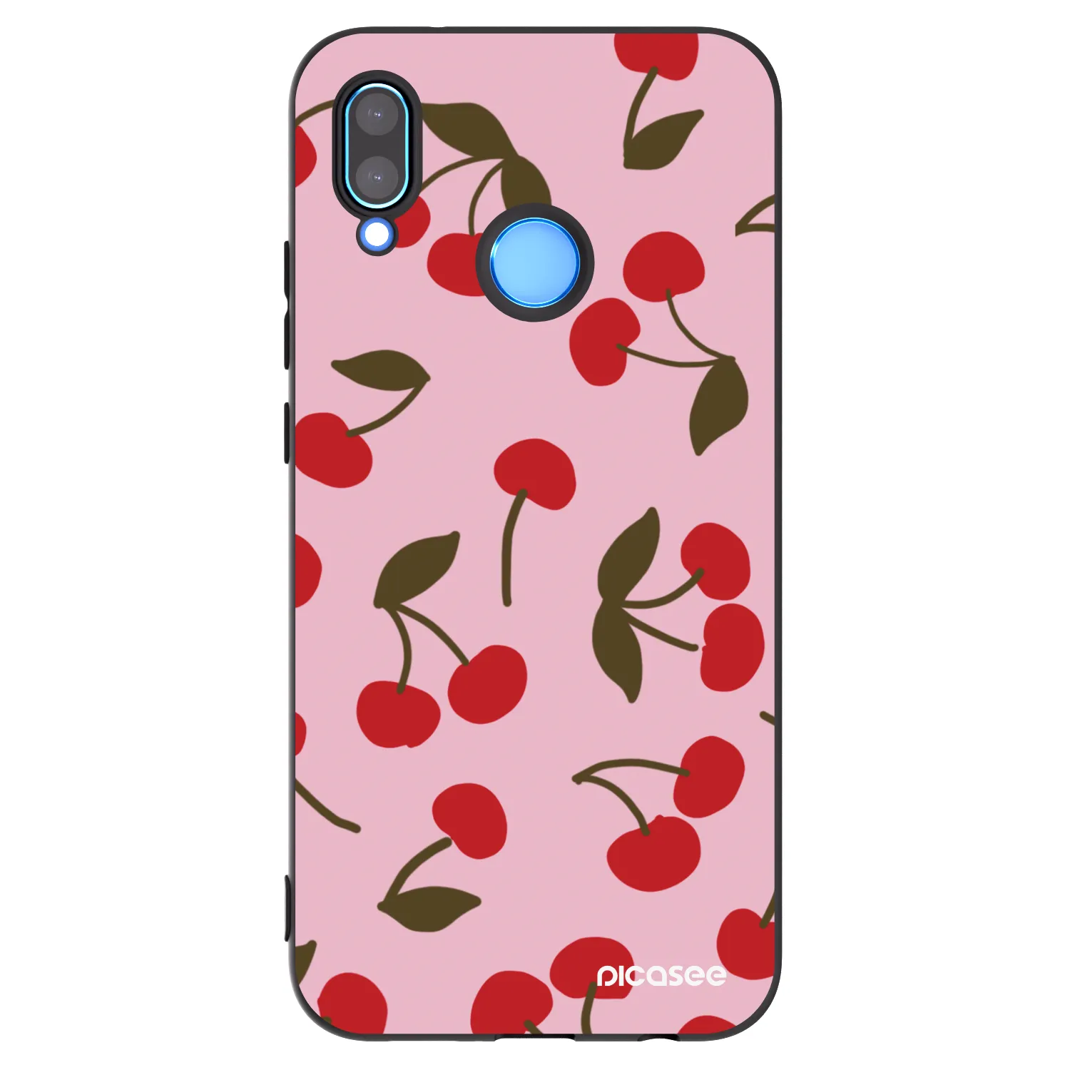 Picasee Μαύρη θήκη σιλικόνης για Huawei P20 Lite - Cherry