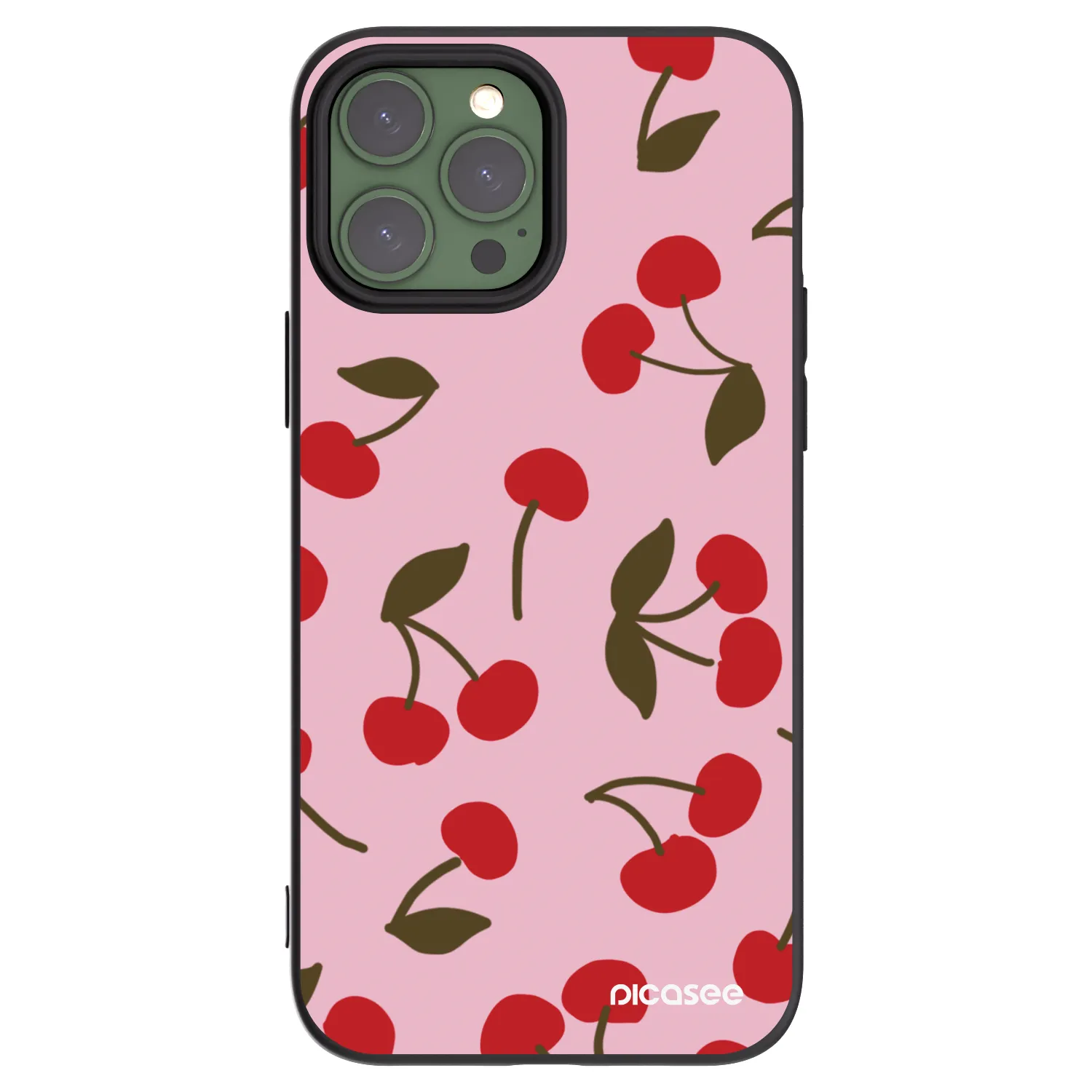 Picasee Μαύρη θήκη σιλικόνης για Apple iPhone 13 Pro Max - Cherry