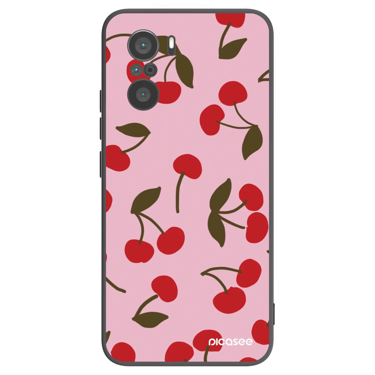 Picasee Μαύρη θήκη σιλικόνης για Xiaomi Poco F3 - Cherry