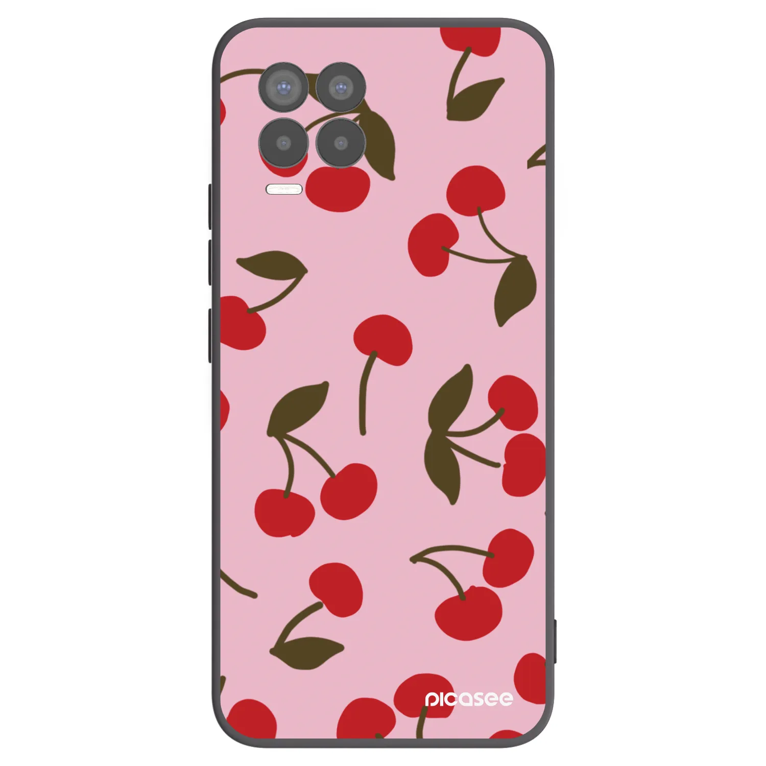 Picasee Μαύρη θήκη σιλικόνης για Realme 8 4G - Cherry
