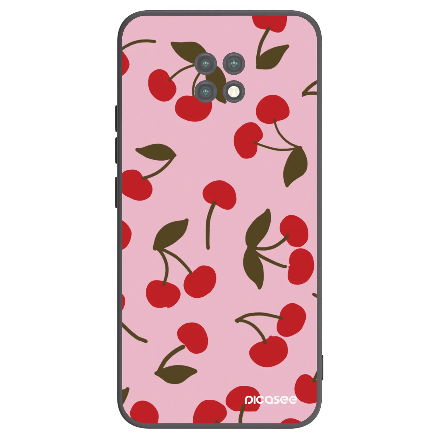 Picasee Μαύρη θήκη σιλικόνης για Xiaomi Redmi Note 9T - Cherry