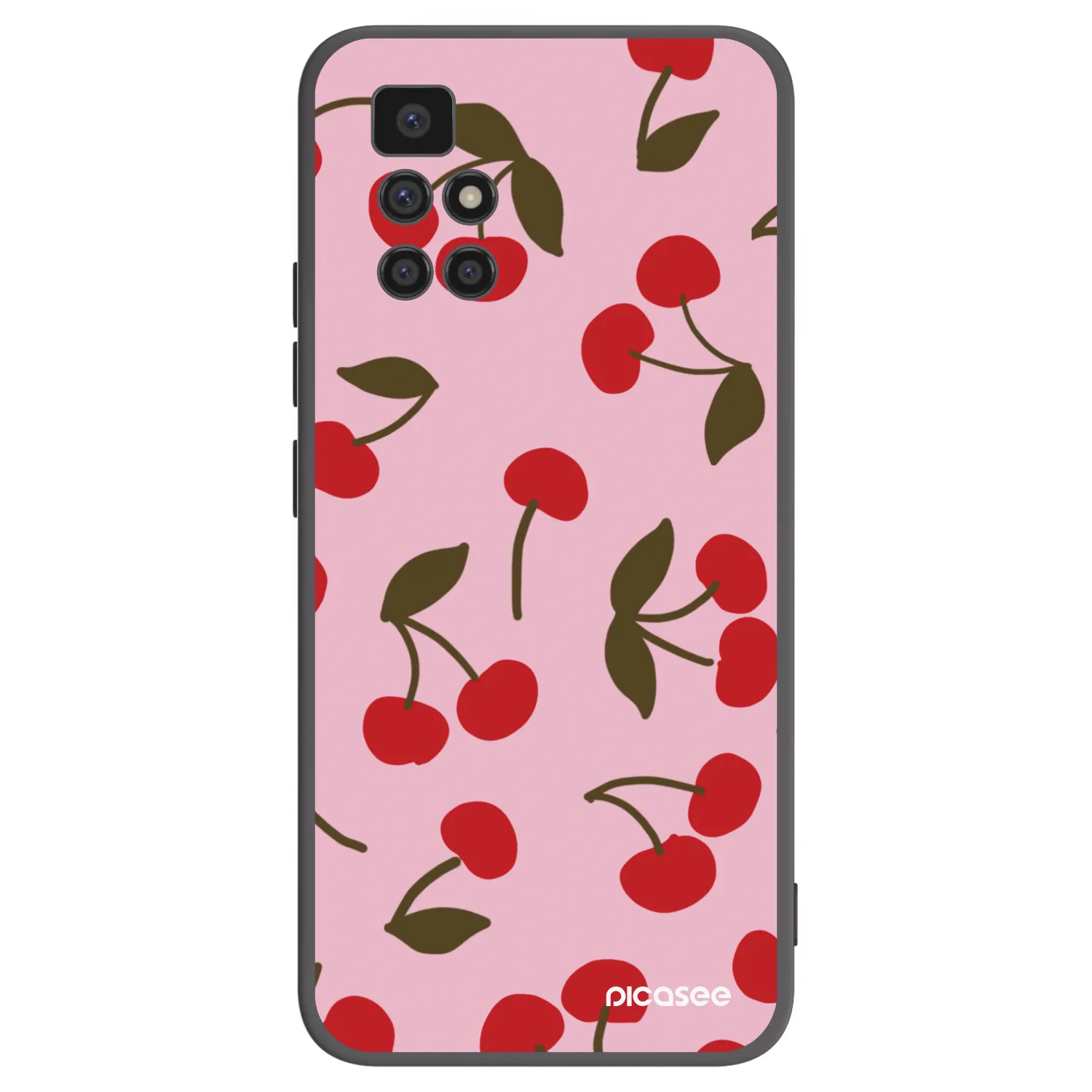 Picasee Μαύρη θήκη σιλικόνης για Xiaomi Redmi 10 - Cherry