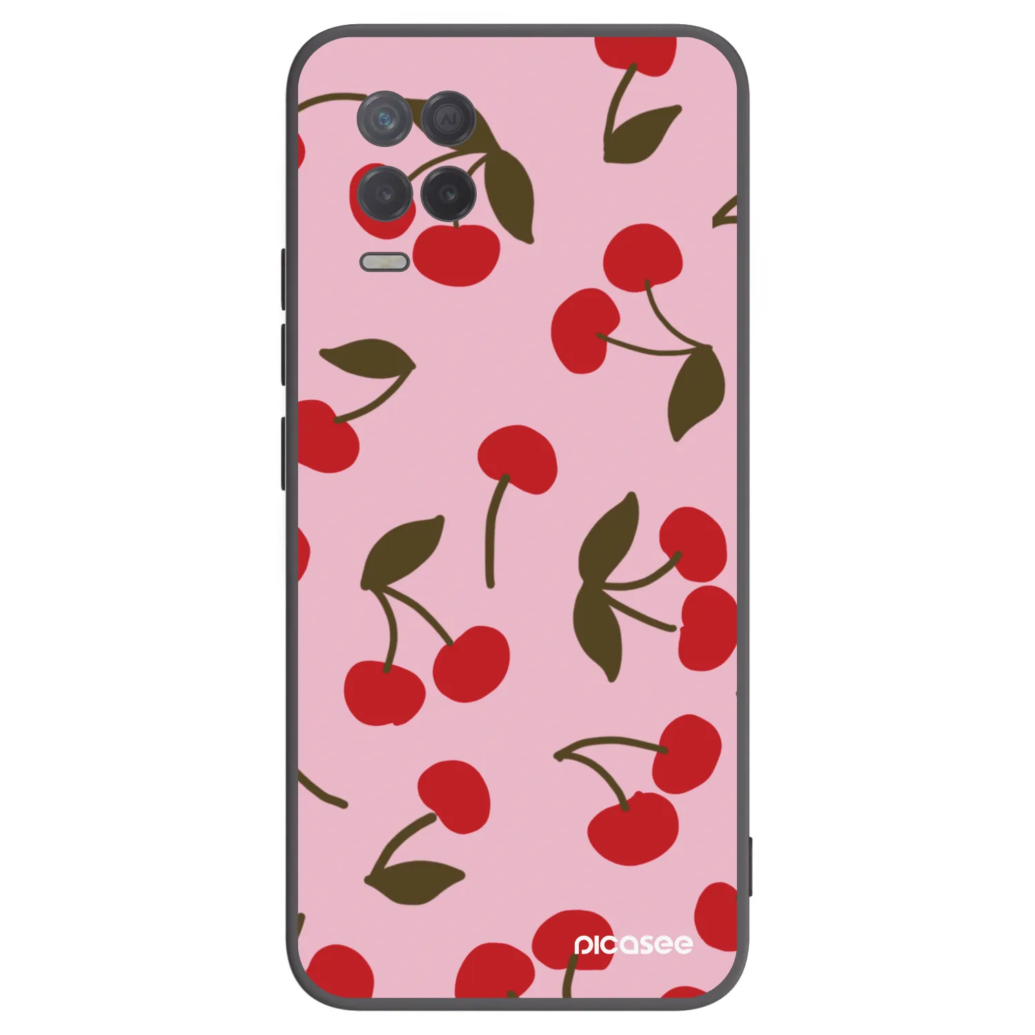 Picasee Μαύρη θήκη σιλικόνης για Realme 8 5G - Cherry