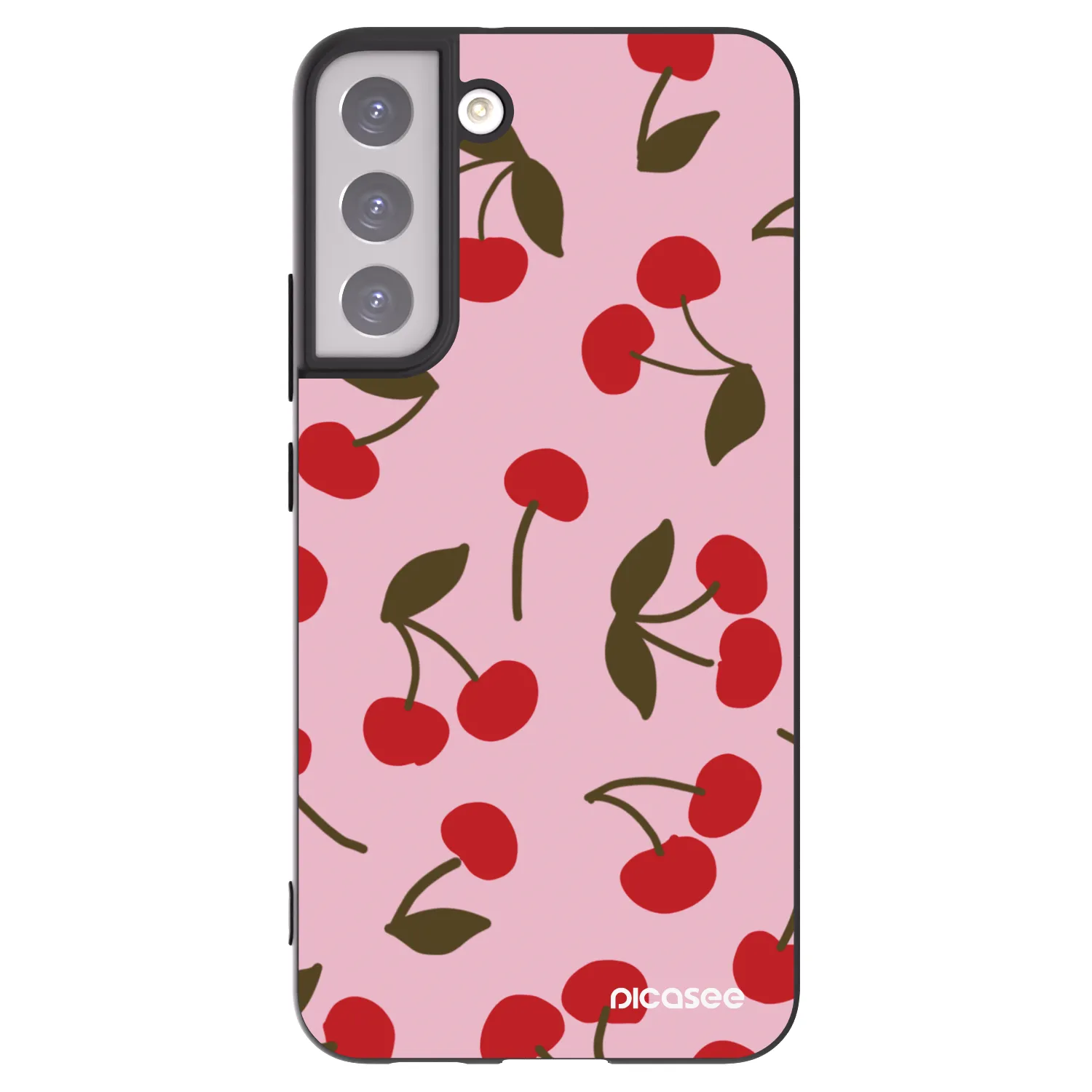 Picasee Μαύρη θήκη σιλικόνης για Samsung Galaxy S22+ 5G - Cherry
