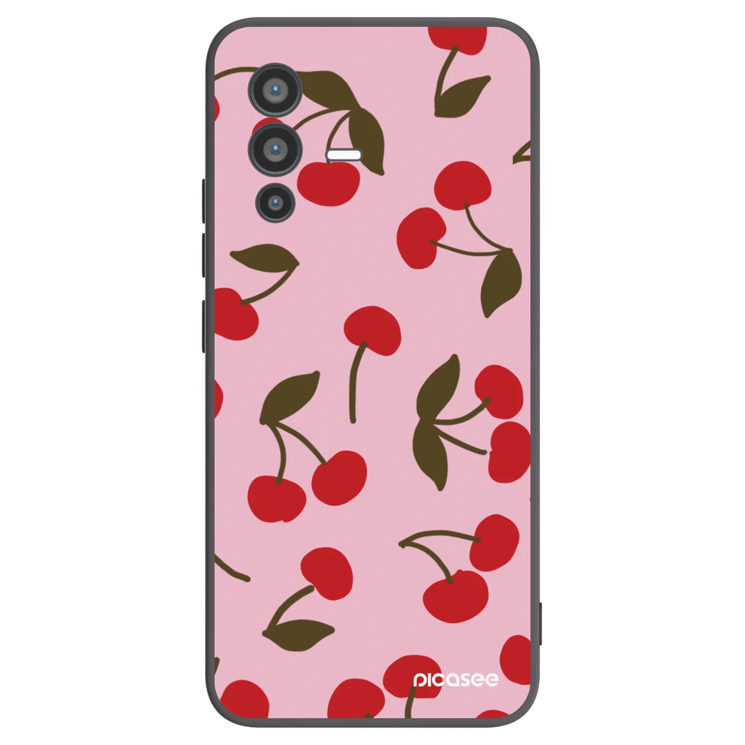 Picasee Μαύρη θήκη σιλικόνης για Vivo V23 5G - Cherry