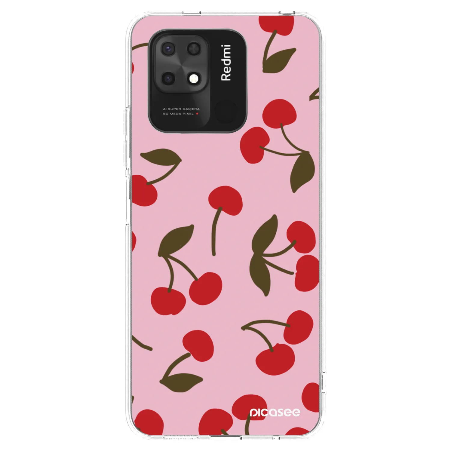 Picasee διαφανής θήκη σιλικόνης Xiaomi Redmi 10C - Cherry