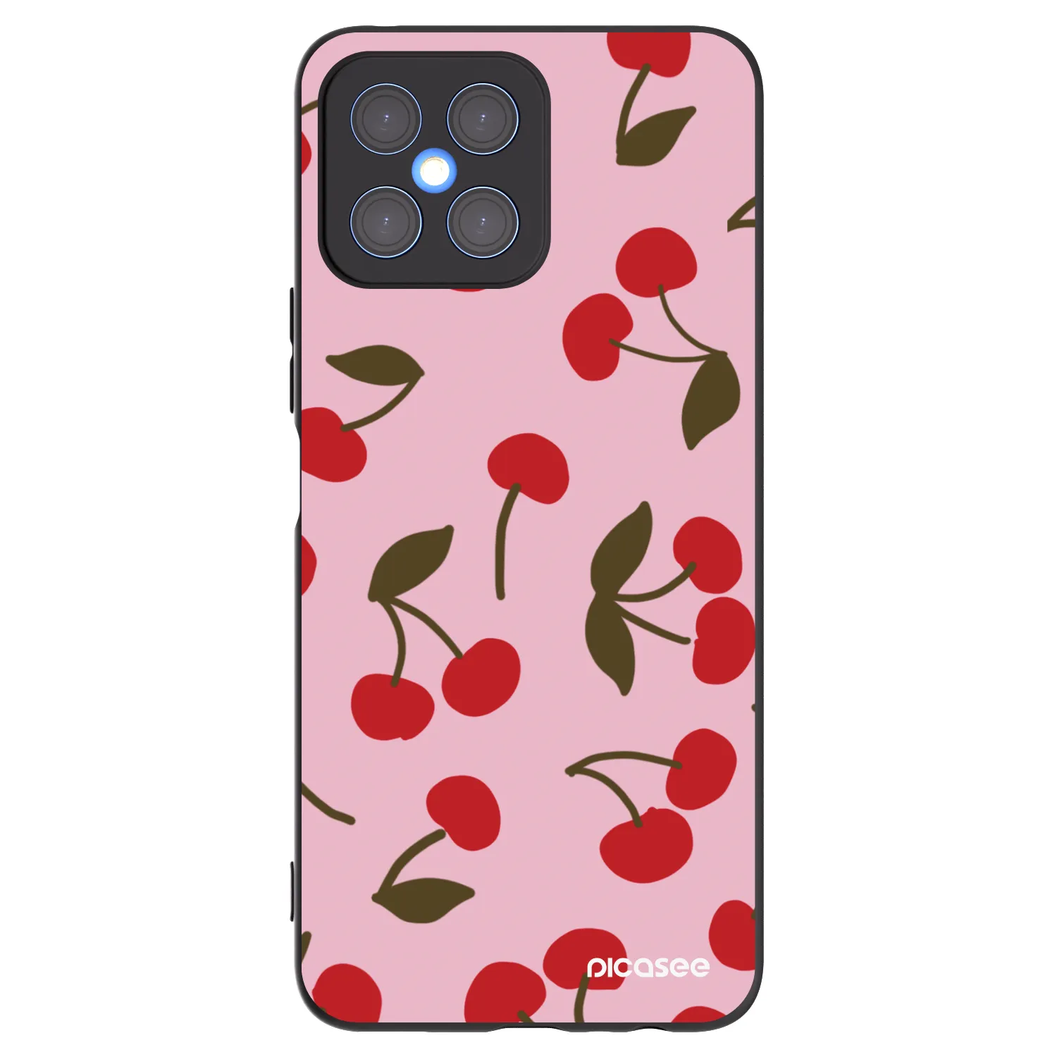 Picasee Μαύρη θήκη σιλικόνης για Honor X8 4G - Cherry