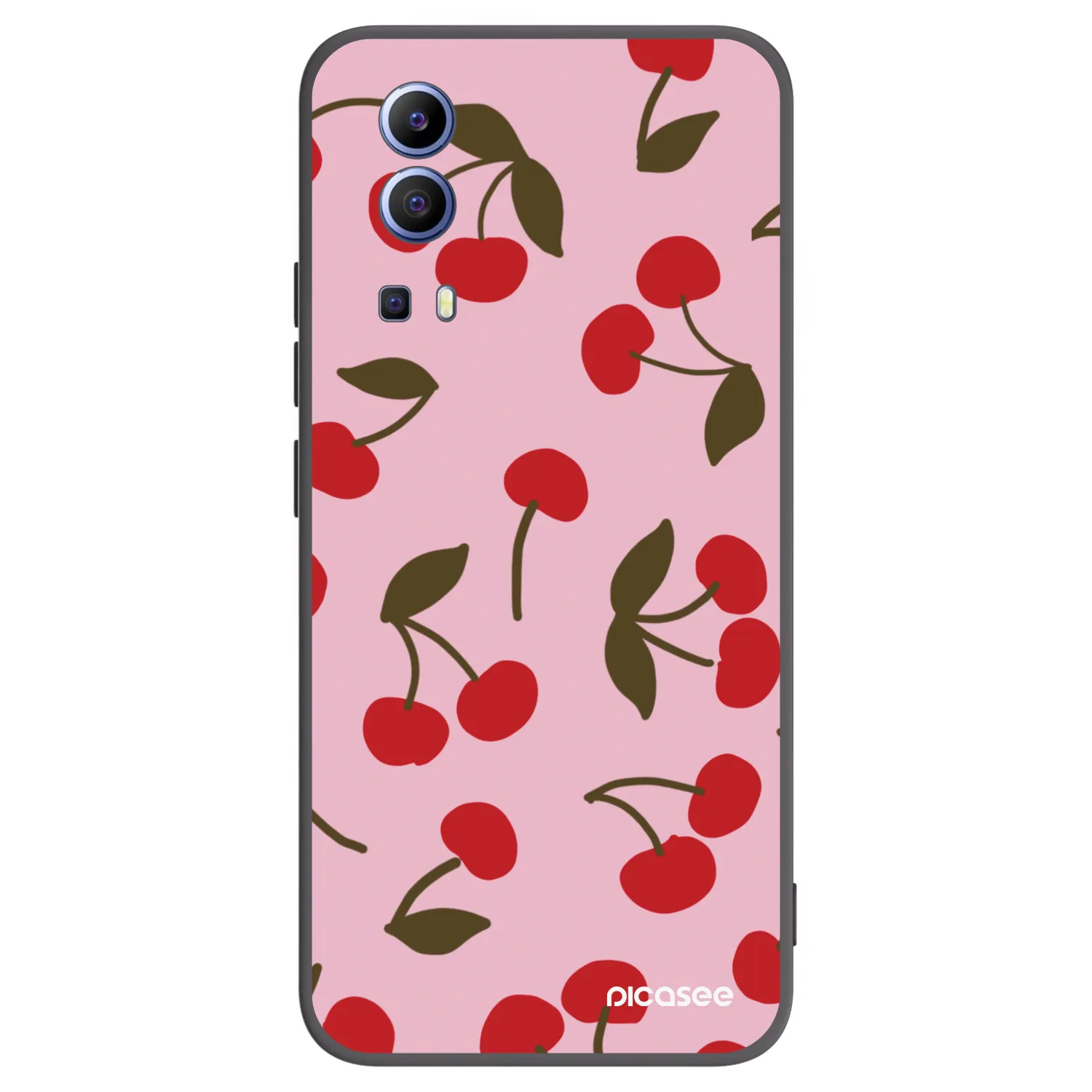 Picasee Μαύρη θήκη σιλικόνης για Vivo Y52 5G - Cherry