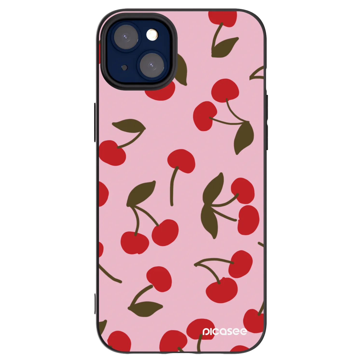 Picasee Μαύρη θήκη σιλικόνης για Apple iPhone 14 Plus - Cherry