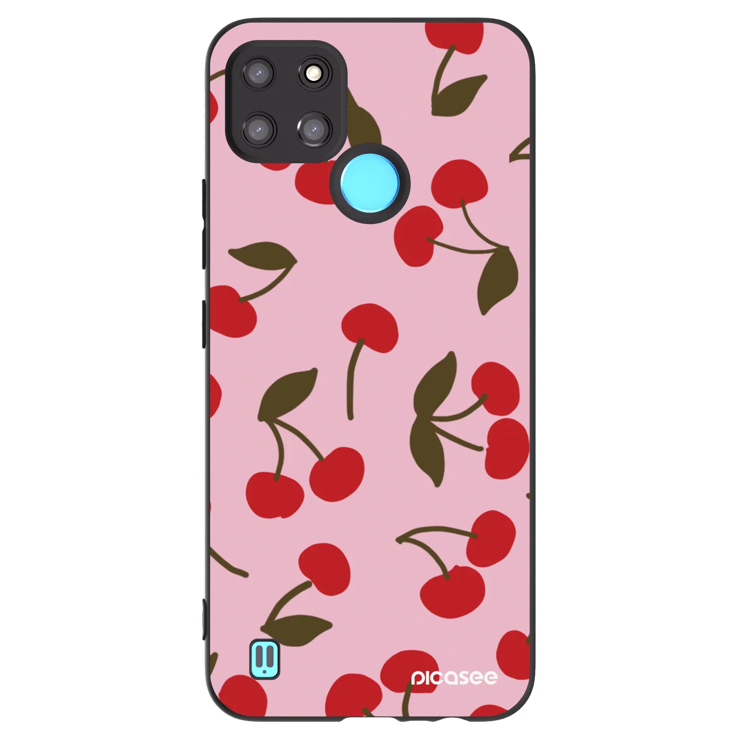 Picasee Μαύρη θήκη σιλικόνης για Realme C21Y - Cherry