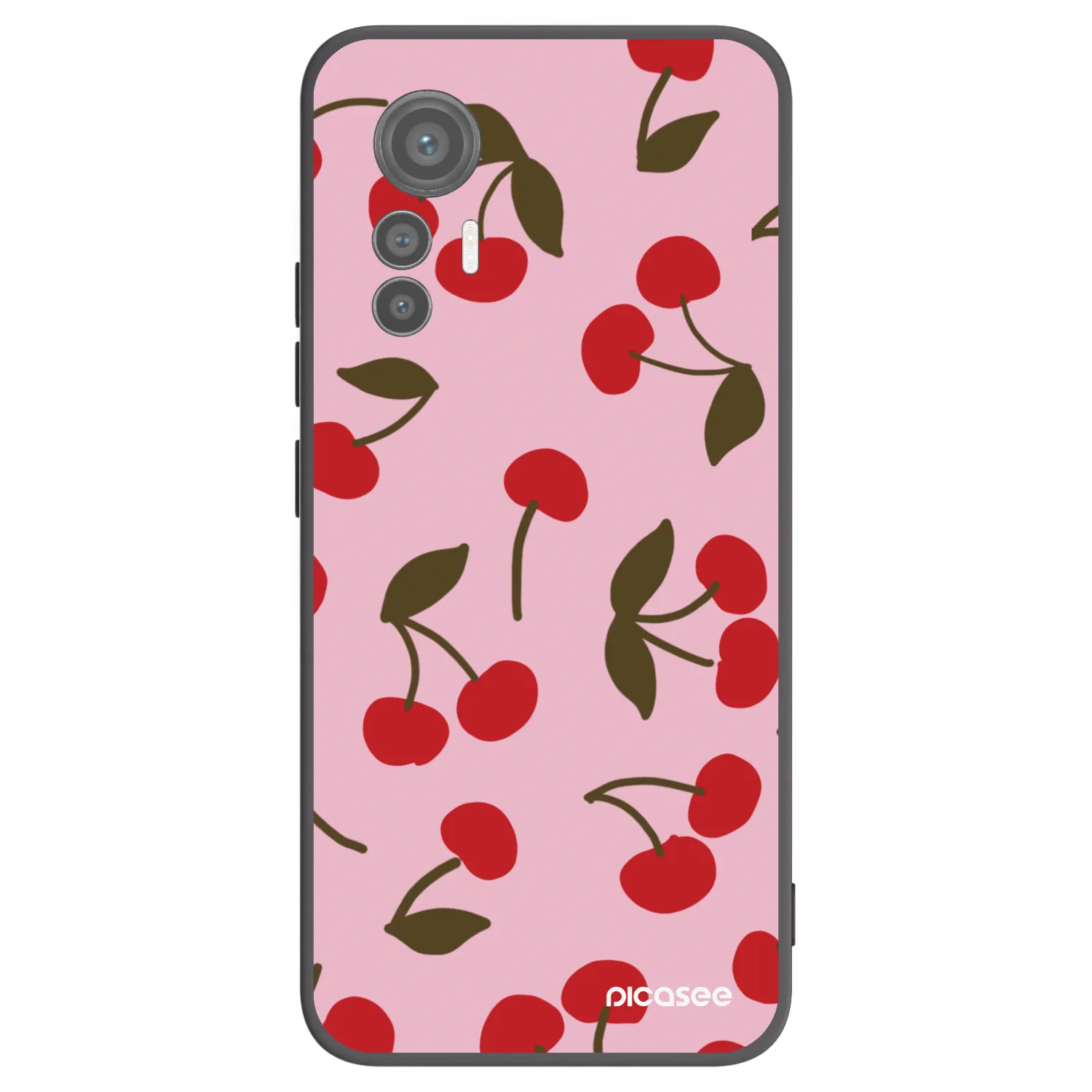 Picasee Μαύρη θήκη σιλικόνης για Xiaomi 12 Lite - Cherry